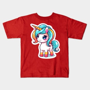 cute Kawaii Unicorn sticker Kids T-Shirt